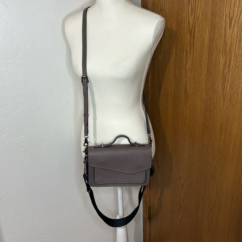 Botkier Cobble Hill grey leather double strap crossbody bag